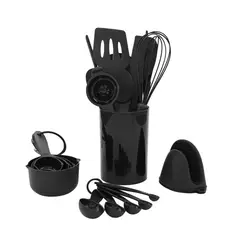 GENERICO - Set Utensilios de Cocina Black Set x 21 Pzs