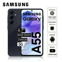 SAMSUNG - Celular libre Galaxy A55 5G 6,6" Pulg. 8GB RAM 256GB - Negro