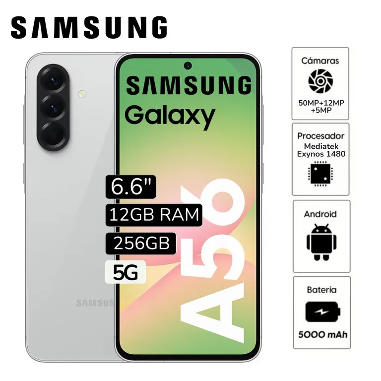 Celular Libre Galaxy A56 5G 6.7" Pulg. 12GB RAM 256GB - Lightgray