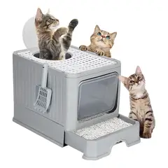 EVERSO - Arenero Cerrado Gatos Cupula Baño Sanitario Xl Base Movil