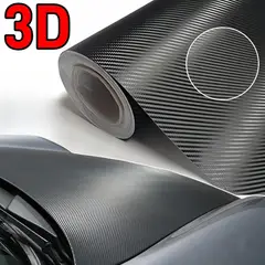 GENERICO - Vinil Fibra de Carbono 3D Negro Mate 100X150CM