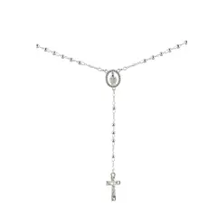 CLEO JOYAS & ACCESORIOS - Rosario Plateado Acero con Cristales