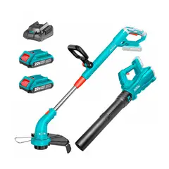 TOTAL TOOLS - SOPLADORA INALÁMBRICA 20V TOTAL +CORTADORA DE CÉSPED ORILLADORA JARDIN