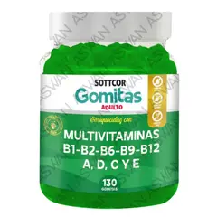 GENERICO - GOMITAS MULTIVITAMINAS PARA ADULTOS 130 UNIDADES SOTTCOR 100GR