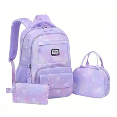 GENERICO - MOCHILA IMPERMEABLE JUVENIL 3 PIEZAS