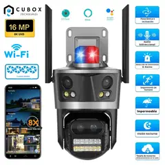 OEM - Cámara PTZ WiFi Triple Lente 360° Alarma y Visión Total con Zoom Óptico 50m