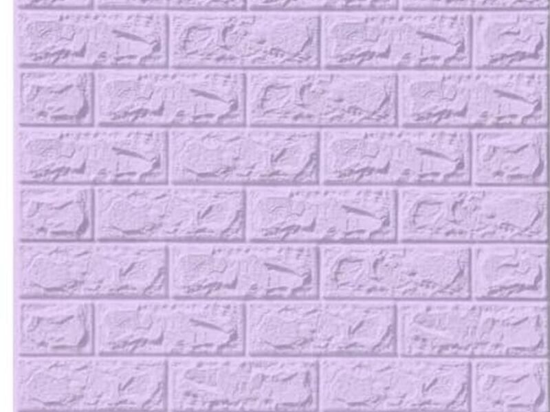 PAPEL TAPIZ LADRILLO LILA 3D ADHESIVA SET X 10UNIDADES