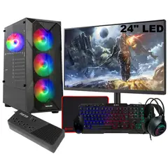 AMD - Computadora GAMER RYZEN 5 5500 RAM 16GB SSD 512GB VIDEO 8GB MONITOR 24" FULL HD