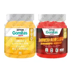 GENERICO - PACK ADULTO OMEGA 3 & MACA NEGRA 130 GOMITAS - SOTTCOR