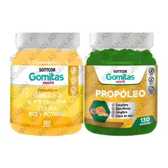 GENERICO - PACK ADULTO OMEGA 3 & PROPOLEO 130 GOMITAS - SOTTCOR