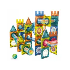 GENERICO - Pista de Canicas Bloques Magnéticos 3D de Construcción 101pc