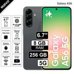SAMSUNG - Celular Galaxy A56 5G 8GB+256GB - negro