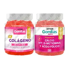 GENERICO - PACK ADULTO COLAGENO & CALCIO 130 GOMITAS - SOTTCOR