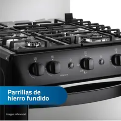 INDURAMA - Cocina a Gas POMPEYA 4 Hornillas Zafiro Negra