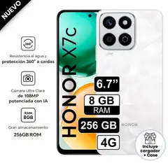 HONOR - Celular Libre X7c 8GB Ram +256GB Blanco Lunar