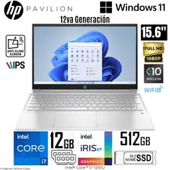 HP - Laptop Pavilion 15-EG2506LA Intel Core i7-1255U 12GB RAM 512GB SSD 15.6" FHD Plateado