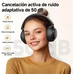 QCY - Audífonos Inalámbricos H3 Pro Negro 50dB Cancelación de Ruido