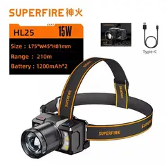 GENERICO - Linterna Frontal Led Con Sensor Superbrillante Con Zoom