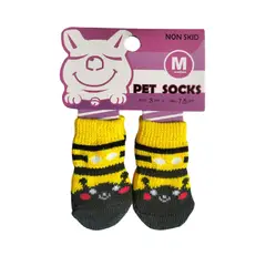 GENERICO - Pack 1 Set de medias antideslizantes abeja talla M