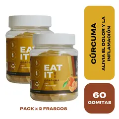 EAT IT SHAKE IT DRINK IT - EAT IT! CÚRCUMA GOMITAS SABOR A MANDARINA PACK X 2 FRASCOS
