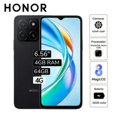 HONOR - Celular X5B 6.5" Pulg. 4GB RAM 64GB 50MP - NEGRO