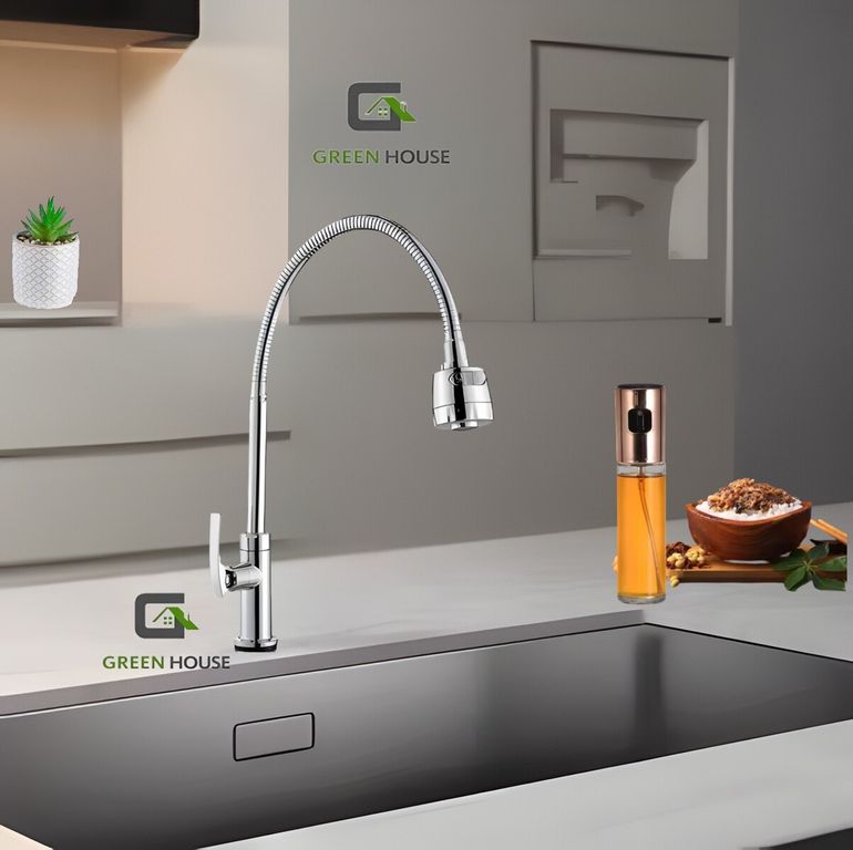 GRIFERIA DE COCINA MUEBLE AGUA FRIA FLEXIBLE CROMADO