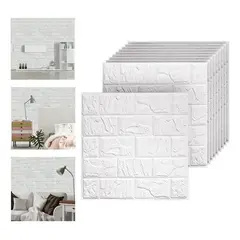 EVERSO - Pack 10 Lamina Papel Mural Autoadhesivo 3d Ladrillo 70x77