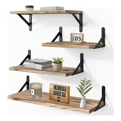 EVERSO - Repisas Flotantes De Pared Kit X4 Estantes Para Baño Cocina