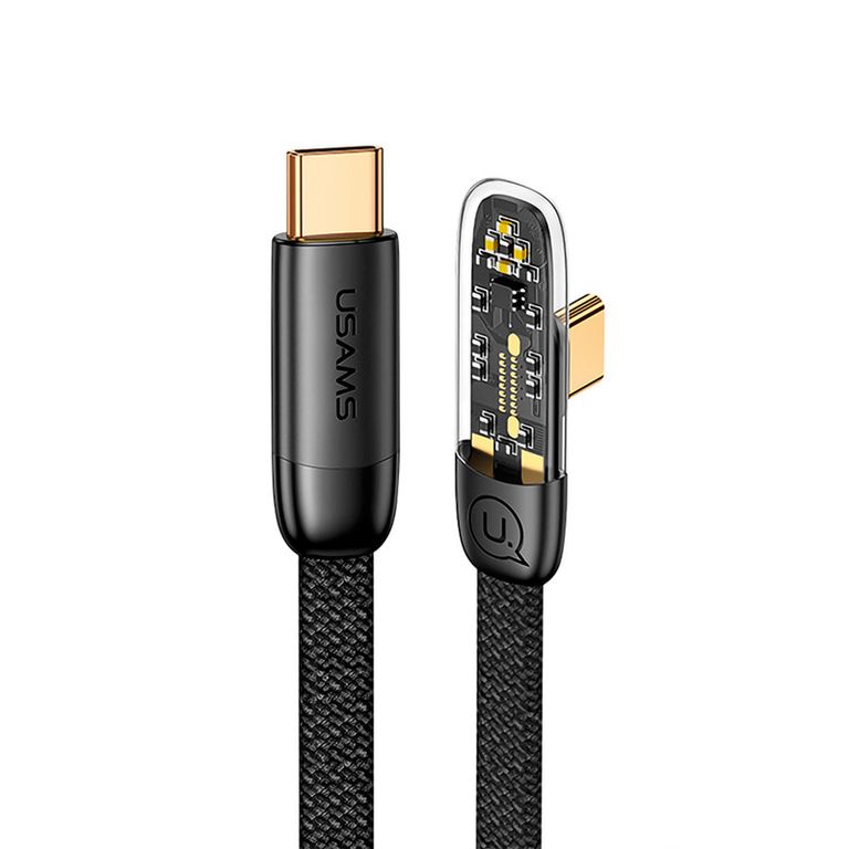 Cable celular rápido Type-C a Type-C PD100w 120cm Negro