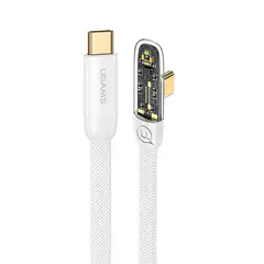 USAMS - Cable celular rápido Type-C a Type-C 100w 120cm Blanco
