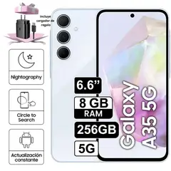 SAMSUNG - Celular Libre Galaxy A35 66 256GB 8GB RAM Celeste