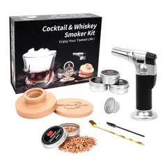 JOTA STORE - Kit Ahumador de Whisky con Soplete 4 Sabores de Virutas de Madera