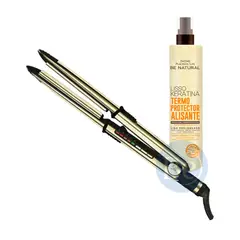 BABYLISS PRO - Combo Alisadora BaBylissPRO BNTG3000TPE y Protector Térmico Be Natural