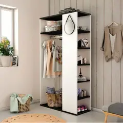 NACION MUEBLES - CLOSET ORGANIZADOR VENUS BLANCO Y NEGRO