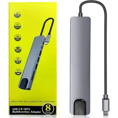 GENERICO - Hub Usb C Adaptador Multifuncional 8 En 1