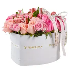 GENERICO - Box Corazón - Rosas Mini Rosas y Astromelias