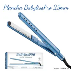 Babyliss Pro - Plancha Alisadora Nano Titanium Wet Dry Placa Brillante 25mm