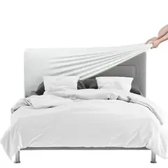 GENERICO - Funda para cabecera acolchada 120 x 80 cm blanco