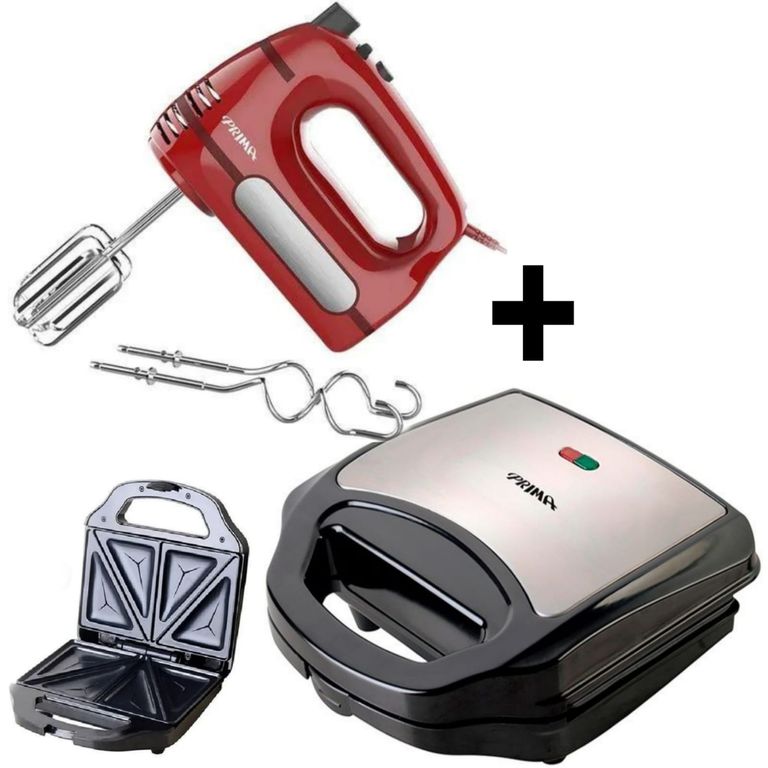 Sandwichera 2 Panes 700W + Batidora de mano 400W