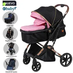 EBABY - Coche Cuna Moisés de Lujo SATURNO EB126-1 Rosado