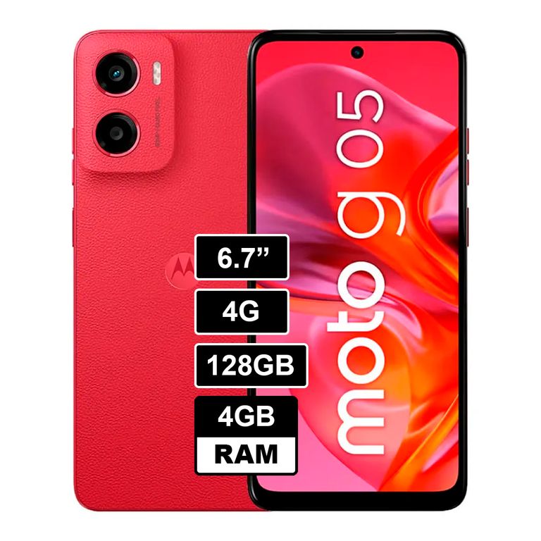 Celular Moto G05 4GB RAM - 128GB Color Rojo