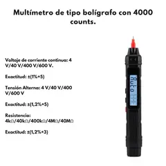 GENERICO - Multímetro Tipo Bolígrafolapiz Automatico Edi-8900