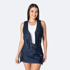PIONIER - Chaleco Denim Mujer Signe