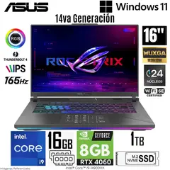 ASUS - Laptop ROG STRIX G614JVR-N3063W Intel Core i9-14900HX 16GB RAM 1TB SSD RTX 4060-8GB 16" WUXGA