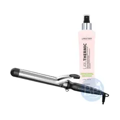 GAMA - Combo Rizador Salon Curl de 32mm y Protector Térmico Lanosterín