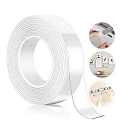 GENERICO - Cinta doble cara multifuncional transparente adhesivo 5m