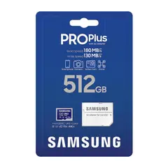 SAMSUNG - Memoria Micro SD Pro Plus 512gb 180 MB /s