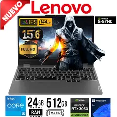LENOVO - Laptop LOQ 15IAX9 Intel Core i5 12450HX Ram24Gb SSD 512Gb RTX 3050 6Gb 15,6 FHD Win 11