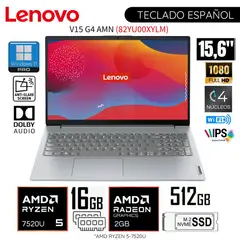 LENOVO - Laptop V15 G4 AMN AMD Ryzen 5 7520U 16GB RAM 512GB SSD 15.6" FHD - 82YU00XYLM