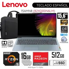 LENOVO - Laptop IdeaPad Slim 3 AMD Ryzen 5 7520U 16GB RAM 512GB SSD 15.6" FHD 82XQ00N6LM + Maletín